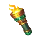 Płonąca pochodnia – symbol z gry Fat Pirate