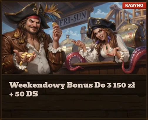 Fat Pirate Casino weekendowy bonus do 3 150 zł + 50 darmowych spinów