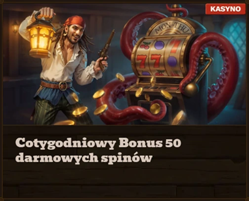 Fat Pirate Casino cotygodniowy bonus 50 darmowych spinów