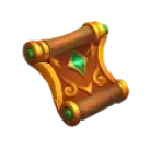 Złoty zwój z zielonym klejnotem – symbol z gry Fat Pirate